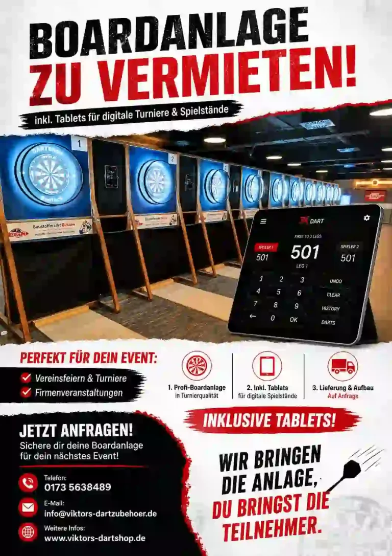 Plakat zur Vermietung von Boardanlagen
